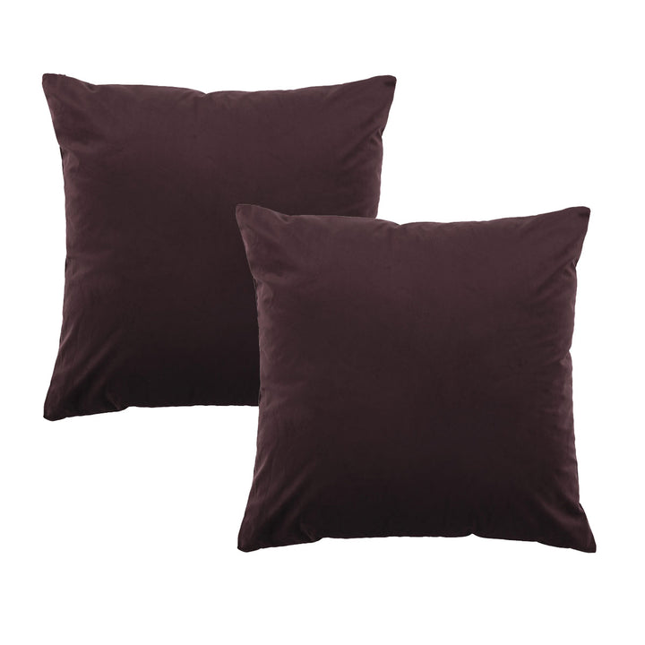 Bianca Pair of Vivid Coordinates Velvet European Pillowcases Plum 65 x 65cm