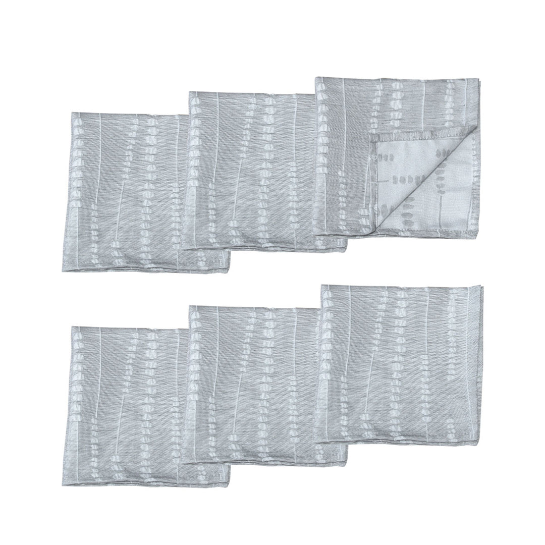 Set of 6 Perline Grey Jacquard Napkins 40cm x 40cm