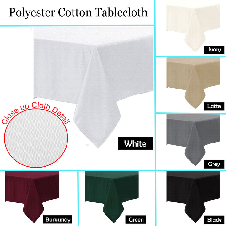 Polyester Cotton Tablecloth White 160 x 310 cm