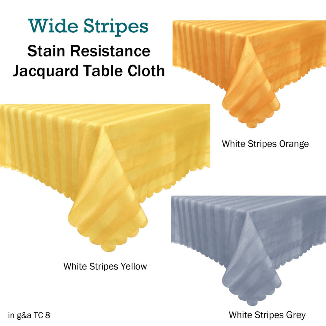 Jacquard Table Cloth Wide Stripes Orange 135 x 180 cm