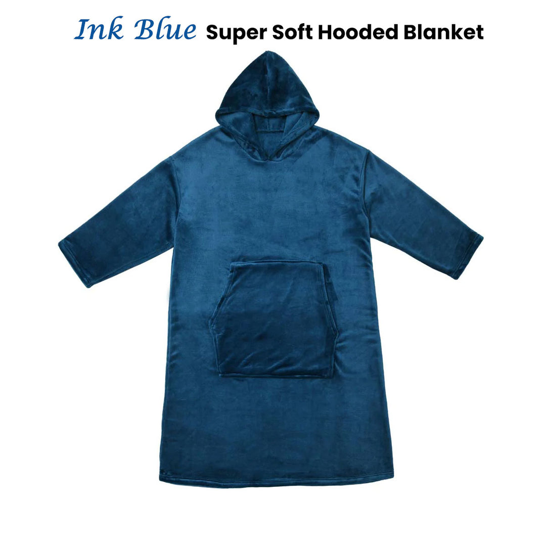 Accessorize Ink Blue Super Soft Hooded Blanket Extra Large