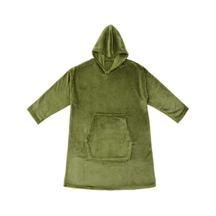 Accessorize Moss Green Super Soft Hooded Blanket Small/Medium