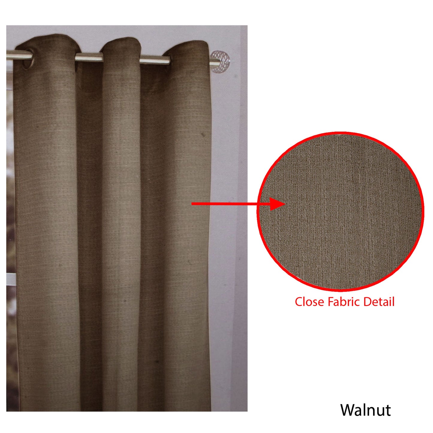 One Piece of Sienna Eyelet Curtain 120 x 213cm Walnut