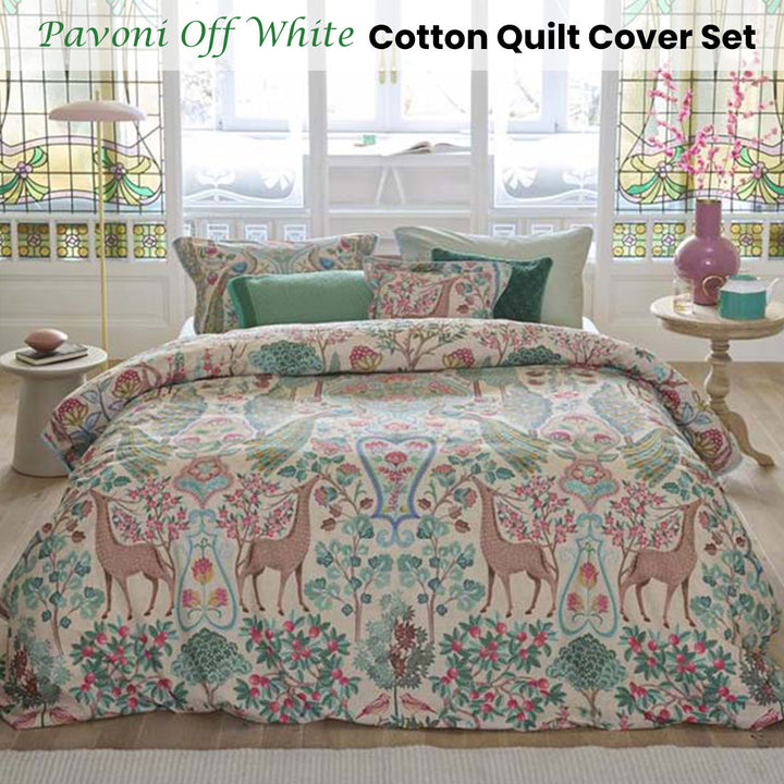 PIP Studio Pavoni Off White Cotton Quilt Cover Set Queen