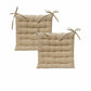 J Elliot Home Set of 2 Outdoor 100% Cotton Chair Pads 40 x 40 cm Solid Taupe