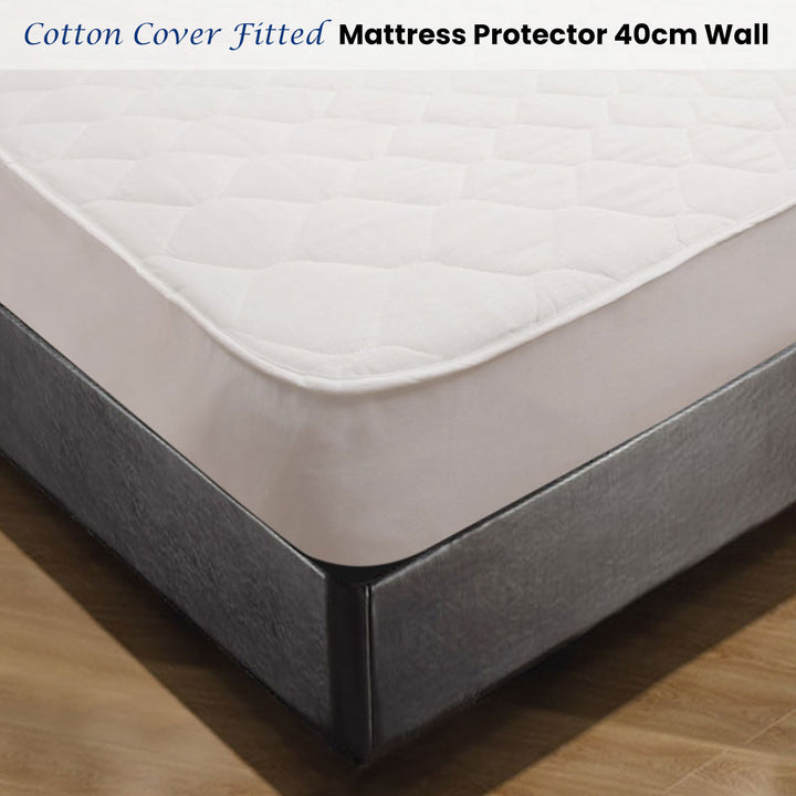 Shangri LaCotton Cover Fitted Mattress Protector Double