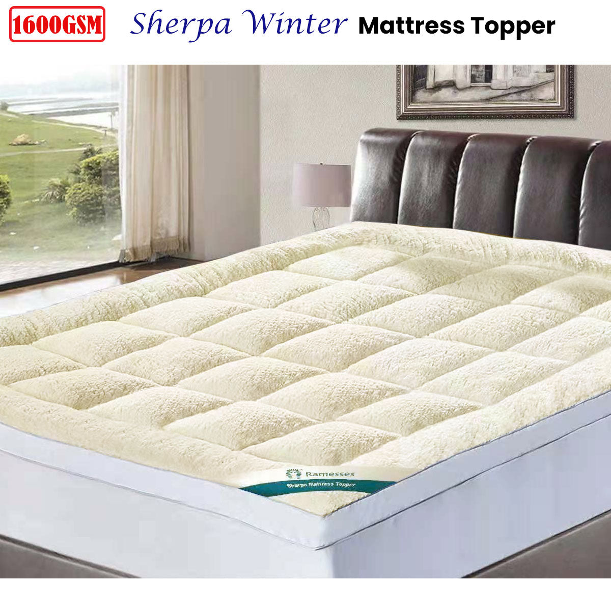 Ramesses 1600GSM Sherpa Winter Mattress Topper Double