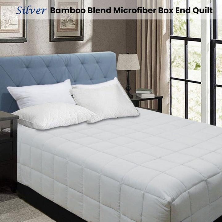 Shangri La Bamboo Blend Microfiber Box End Quilt Silver Single