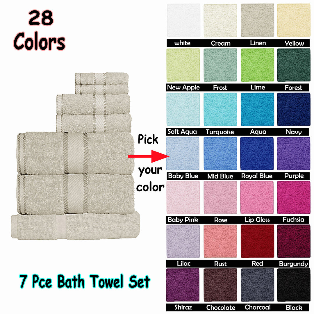 Kingtex 550gsm Cotton 7 Pce Towel Set Rust