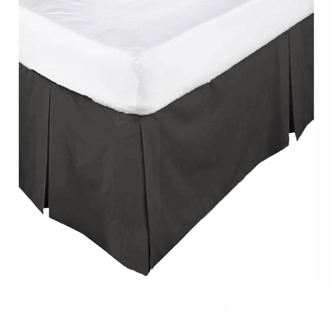 KINGDOM Box Pleated Valance Black - KING SINGLE