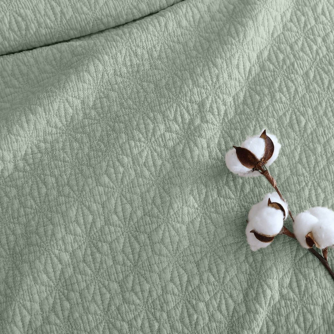 Platinum Collection Kayo Sage 100% Cotton Coverlet Single/Double