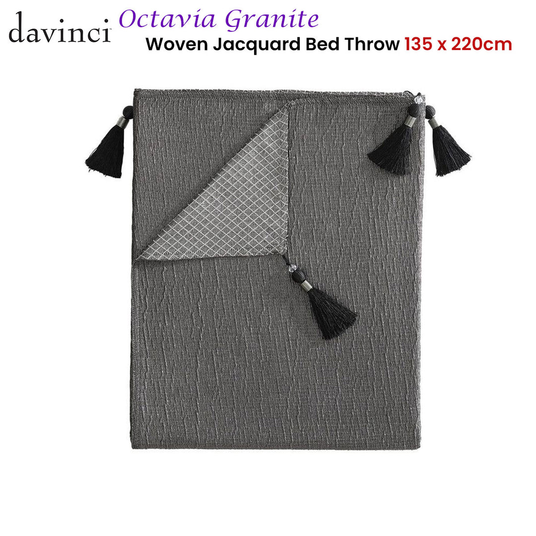 Davinci Octavia Granite Woven Jacquard Bed Throw 135 x 220 cm