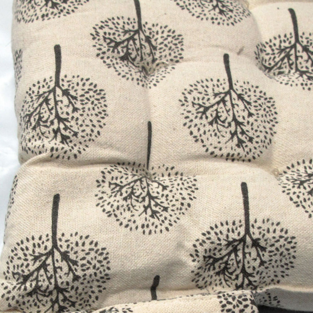 Lylac Homewares Tree of Life Set of 2 Cotton Chair Pads Dark Grey