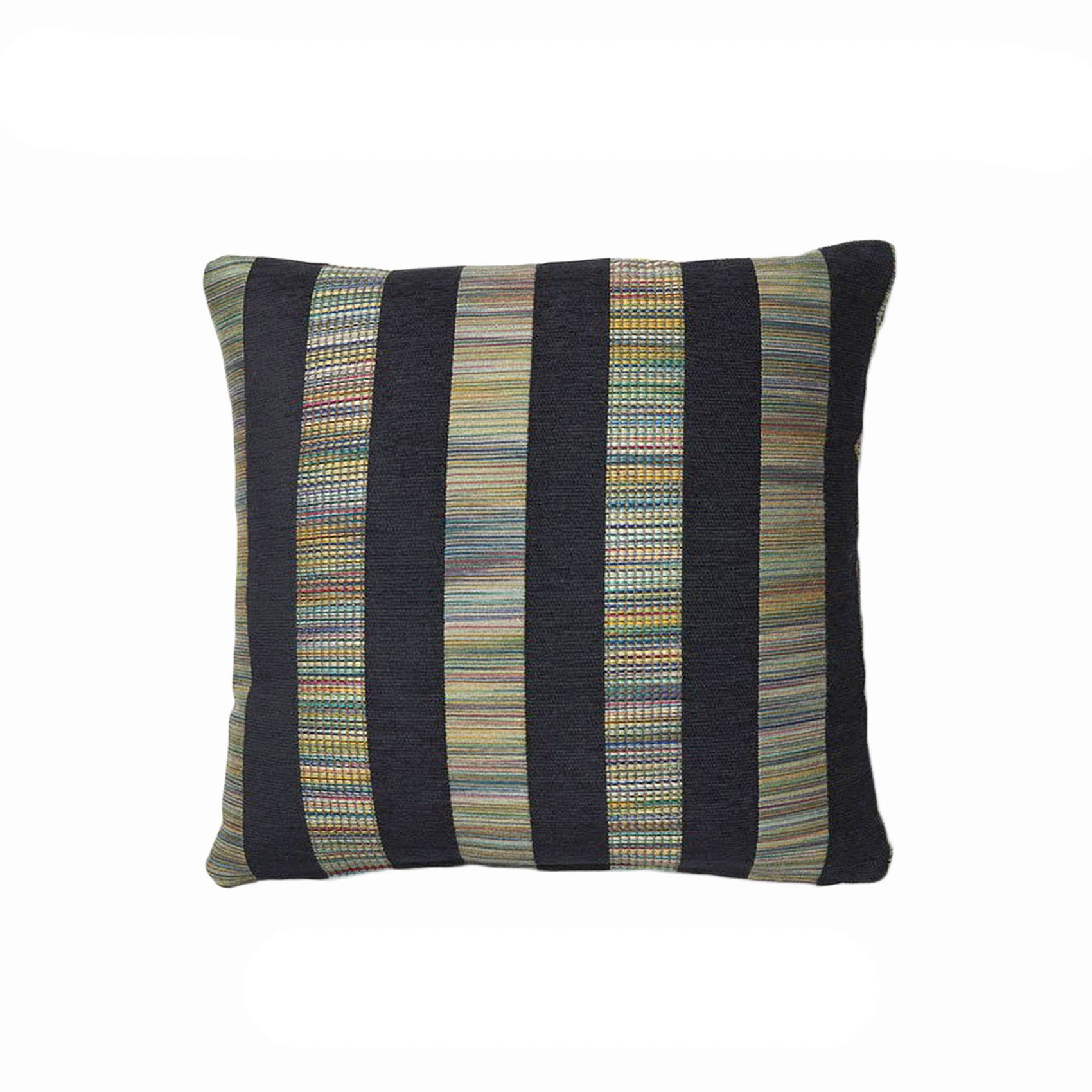 Rapee Ujjain Stripe Filled Cushion - Black 45 cm x 45 cm