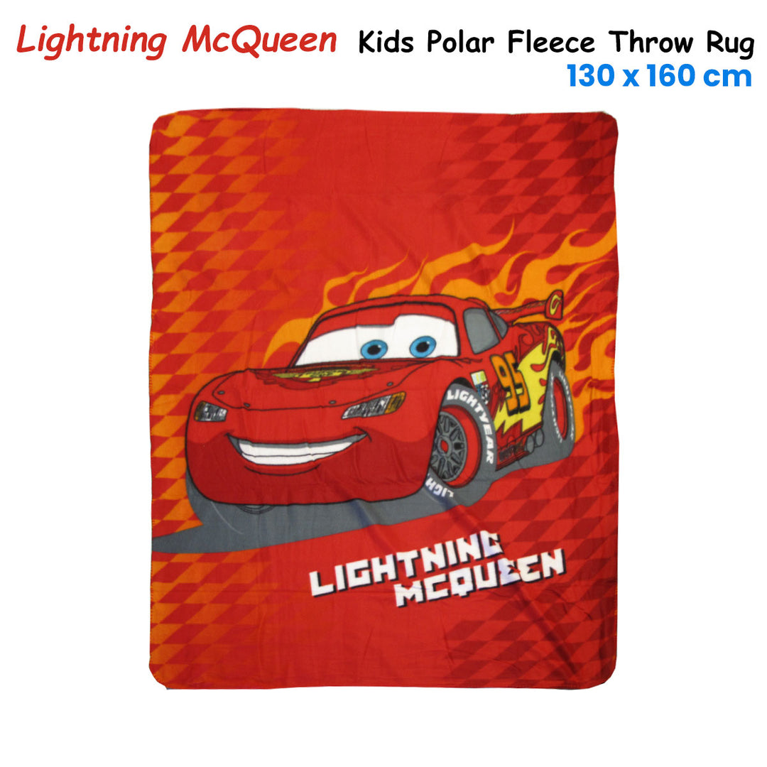 Lightning McQueen Printed Polar Fleece Throw Rug 130 x 160 cm