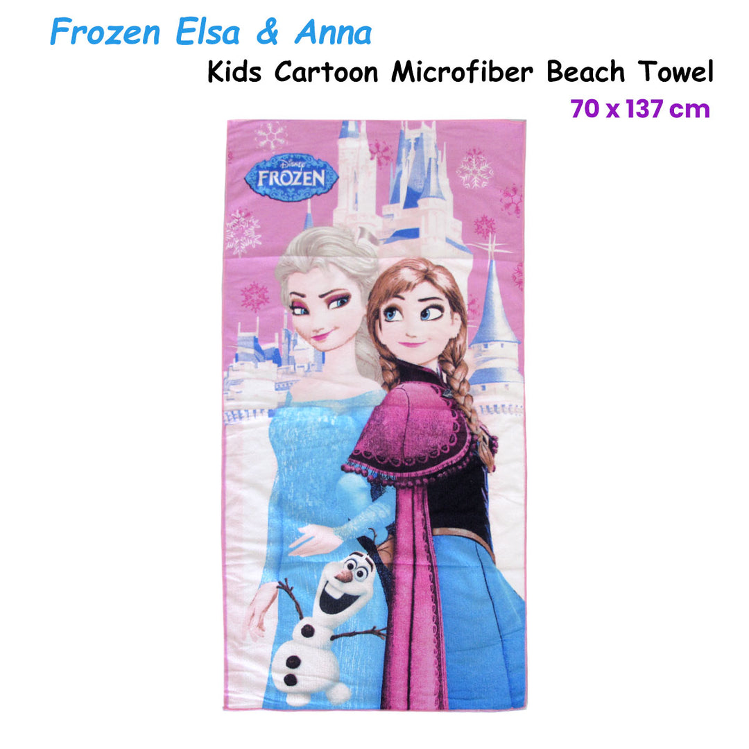 Bloomington Frozen Elsa & Anna Kids Cartoon Printed Microfiber Beach Towel 70 x 137 cm