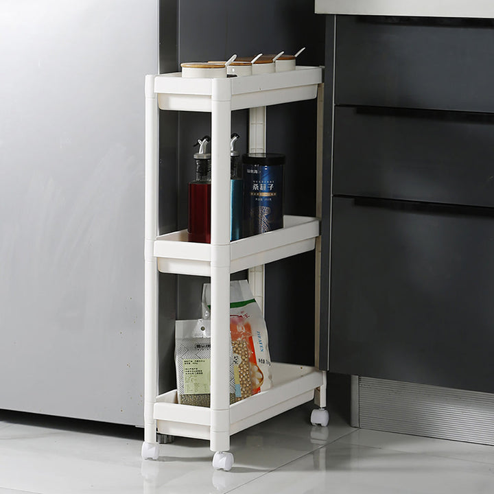 Narrow Gap Storage Rack Basket Shelf Cart Holder for kitchen and laundry Room(4 Layers)