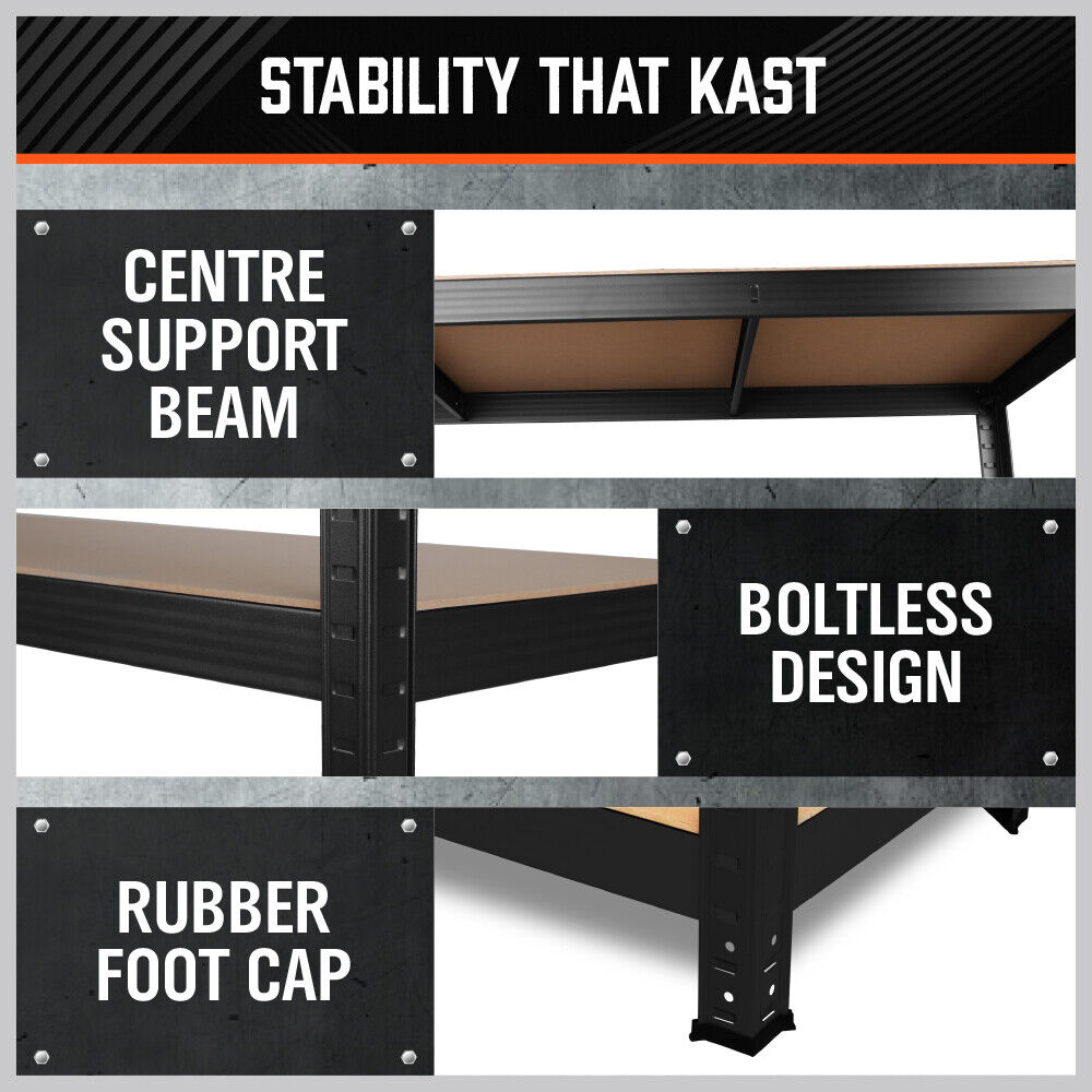 5-Tier Garage Shelving Warehouse Rack 1.8M x 1.2M Racking Storage shelves 1000Kg