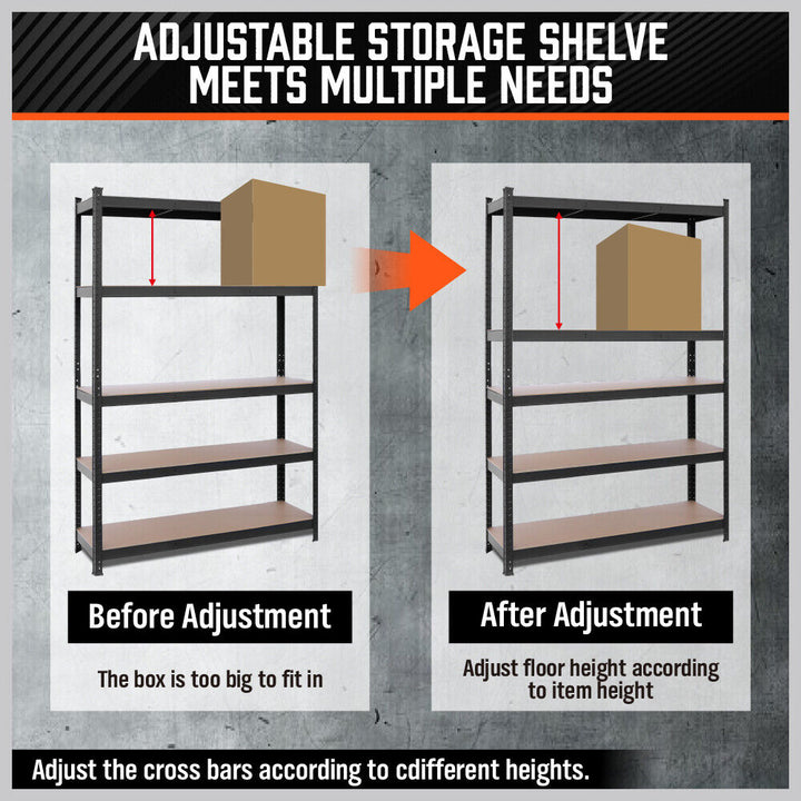 5-Tier Garage Shelving Warehouse Rack 1.8M x 1.2M Racking Storage shelves 1000Kg