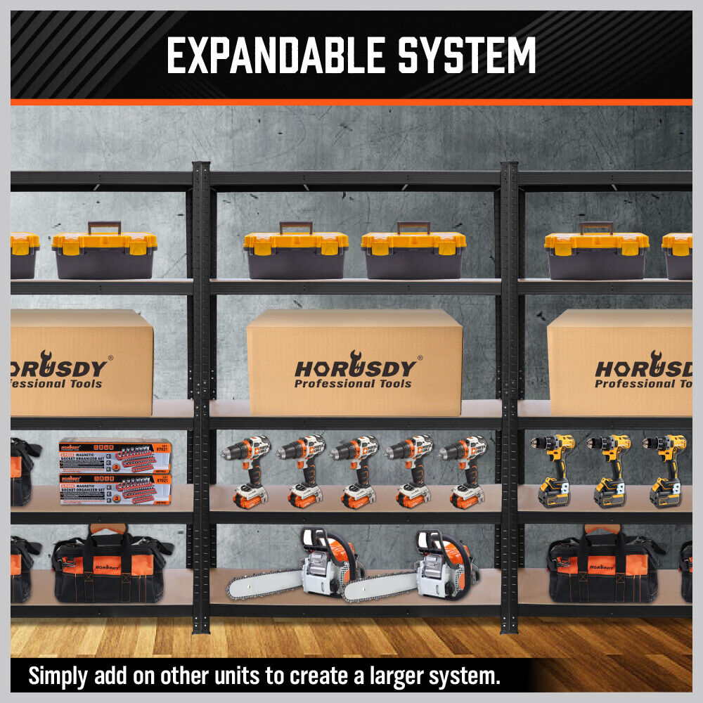 5-Tier Garage Shelving Warehouse Rack 1.8M x 1.2M Racking Storage shelves 1000Kg