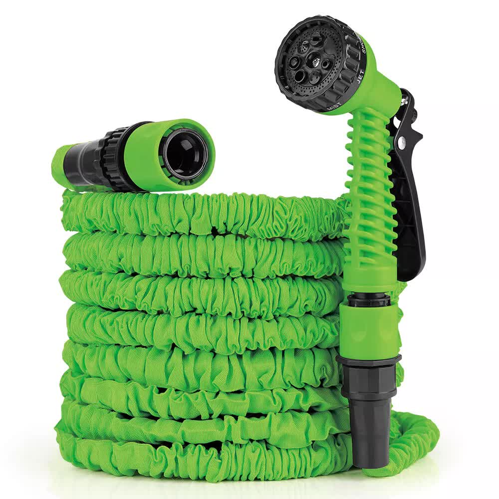 25FT Water Garden Hose Flexible Expandable Pipe Car Wash W/ Spray Nozzle Gun