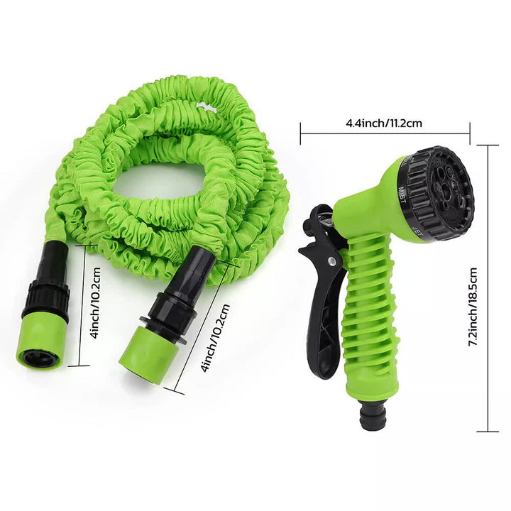 25FT Water Garden Hose Flexible Expandable Pipe Car Wash W/ Spray Nozzle Gun