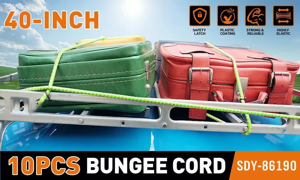 10-Piece Bungee Cords With Hook 40inch Outdoor Elastic Bungee Straps Luggage