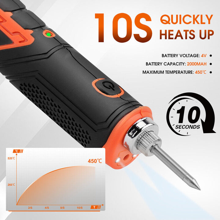 HORUSDY 8W 4V Max Cordless Soldering Iron Rechargeable with Lithium-Ion Battery