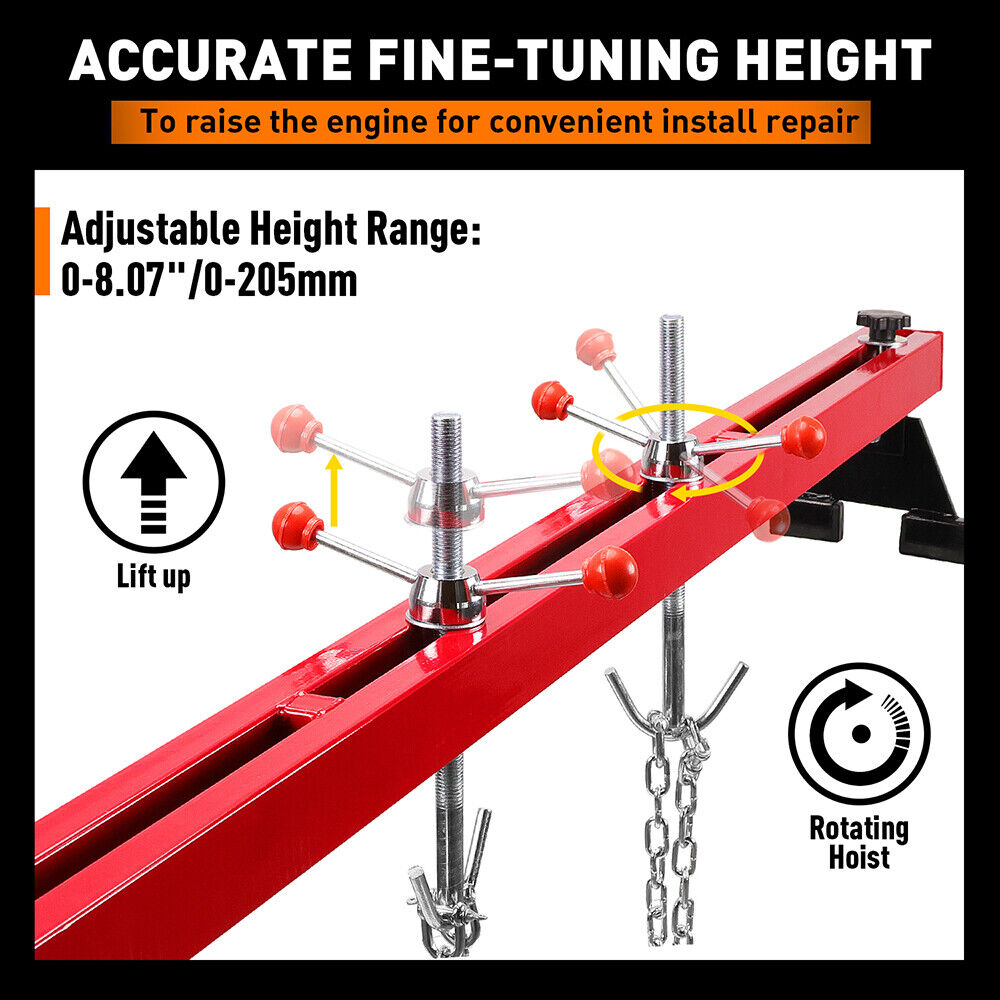 HORUSDY 1.8M Engine Support Bar Engine Load Leveler Transmission Dual Hook 500Kg