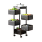 Removable Kitchen Trolley Cart Vegetable Storage Organiser Holder Rotating Rack