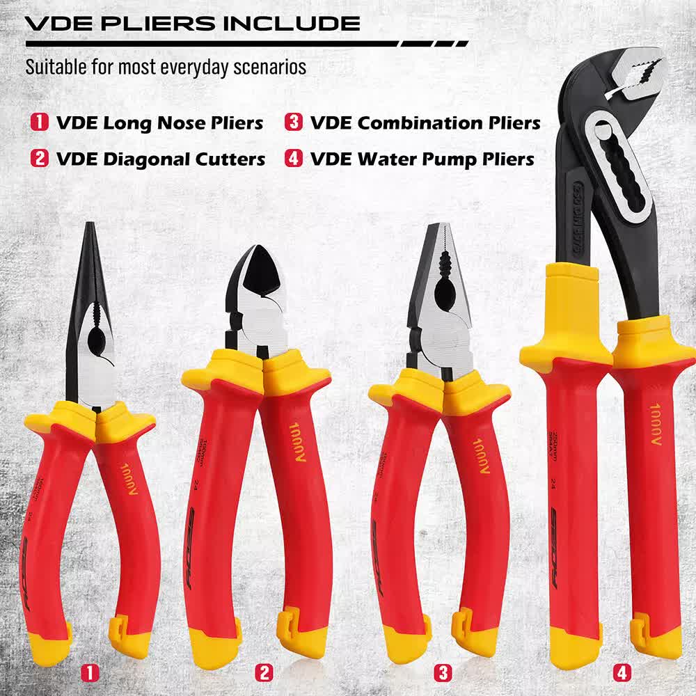 Magnetic Insulated Screwdriver Pliers Set 1000V Electrical Tool Hose Pinch Box