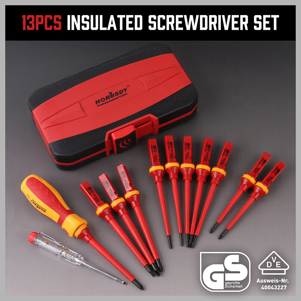 SEDY 13Pcs 1000V Magnetic Insulated Electrician Screwdriver Set VDE Certified