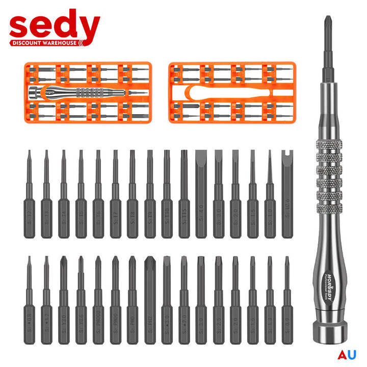 33 PC PRECISION SCREWDRIVER SET BITS PHILIP FLAT SLOTTED TORX HEX ELECTRONIC FIX