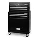 Black Tool Box 7 Drawer Chest Cabinet Trolley Toolbox Garage Storage Lockable Brake