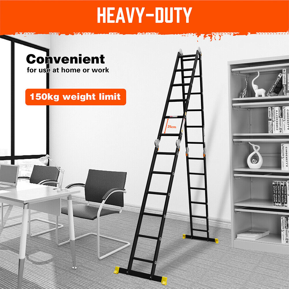 HORUSDY 6.7M Aluminium Folding Step Ladder Extension Multi-Purpose Ladders 150KG