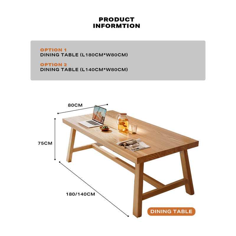 1.8M Solid Wood Dining Table Square Dining Table Dining Table Kitchen Furniture