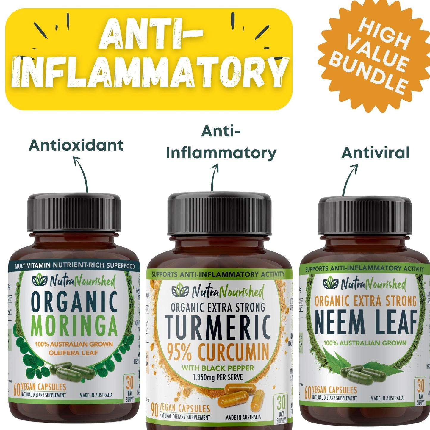 VALUE BUNDLE: Anti-Inflammatory Detox Accelerator (Curcumin, Moringa, Neem)