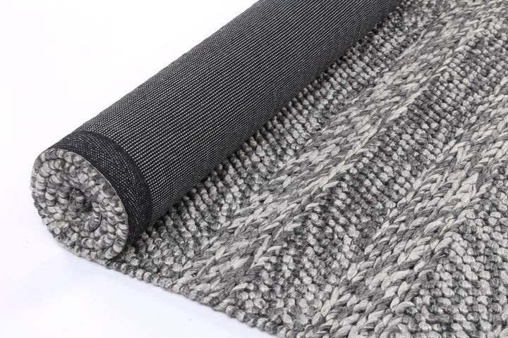 Harlow Ringlets Charcoal Wool Blend Rug 240x330