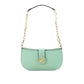 Michael Kors Women's Car Small Sea Green Leather Pouchette Shoulder Crossbody Purse - One Size