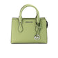 Michael Kors Women's Sheila Small Light Sage Vegan Leather Center Zip Satchel Purse Bag - One Size