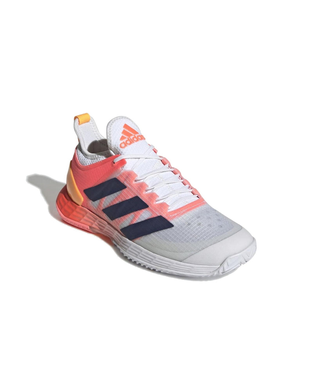 Adidas Speed-boosting Hard Court Shoes with Adituff Toe in White Blue Rush Acid Red - 10 US