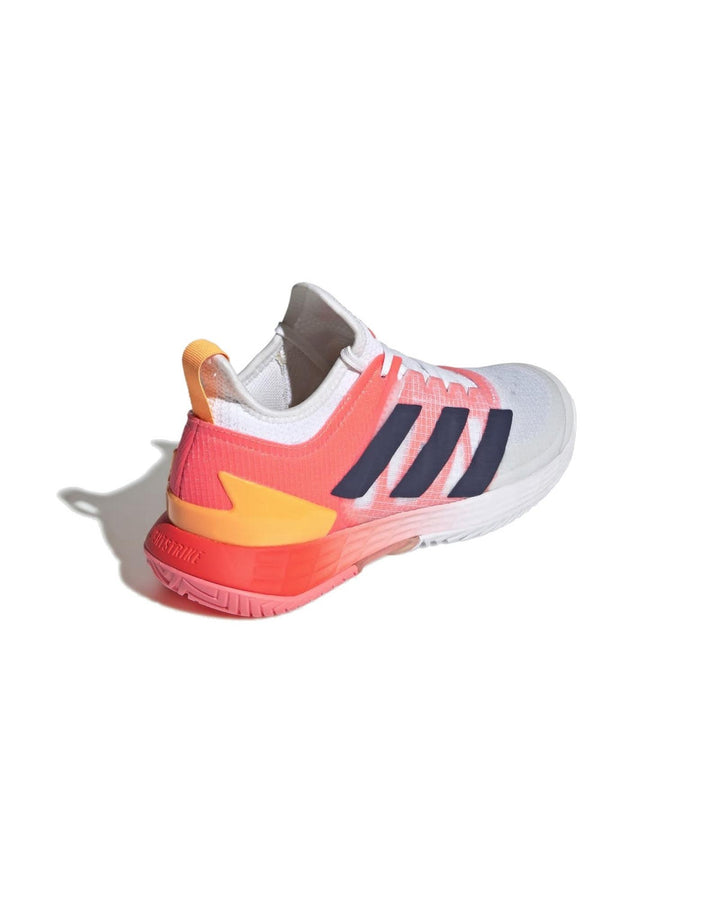 Adidas Speed-boosting Hard Court Shoes with Adituff Toe in White Blue Rush Acid Red - 10 US