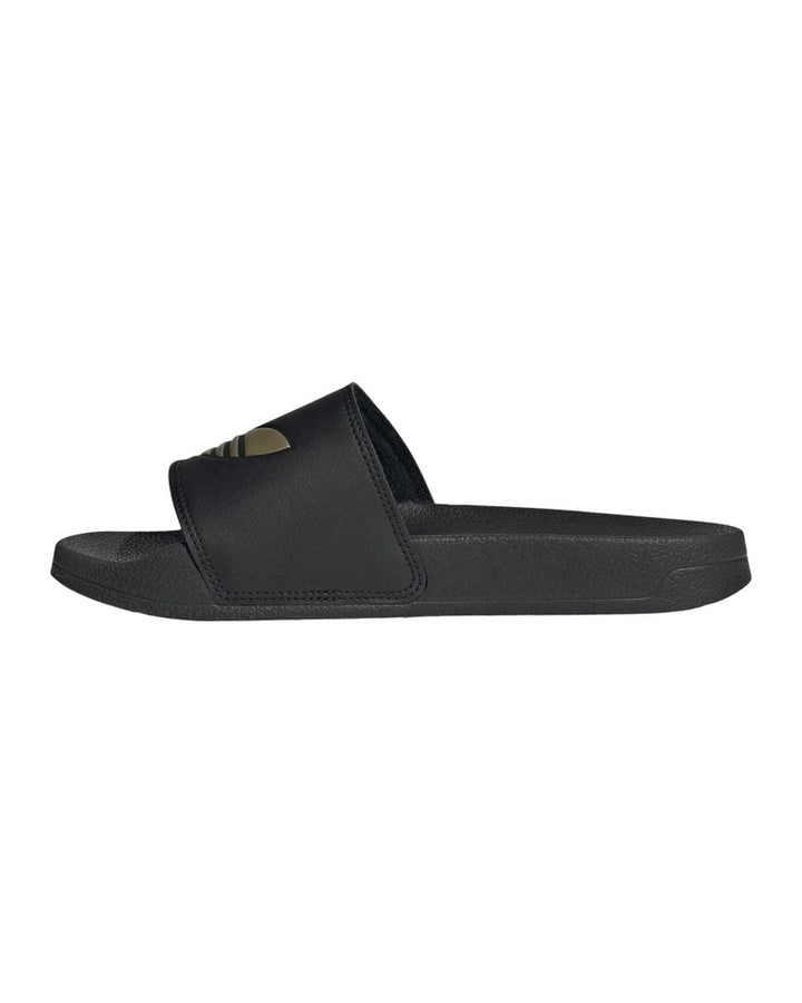 Adidas Black Casual Slides with Gold Accents in Core Black - 6 US