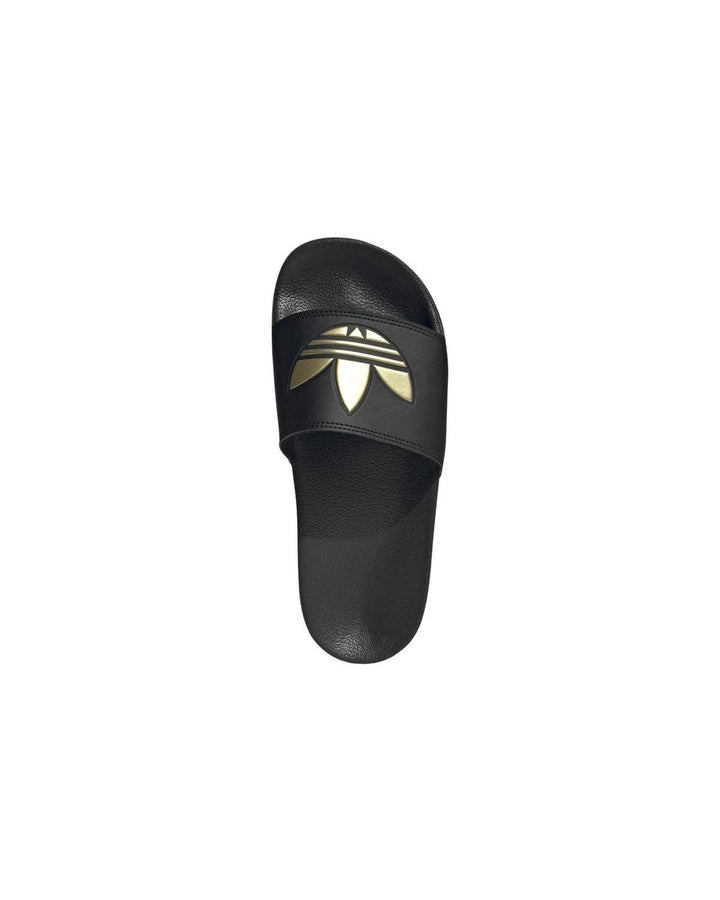 Adidas Black Casual Slides with Gold Accents in Core Black - 6 US