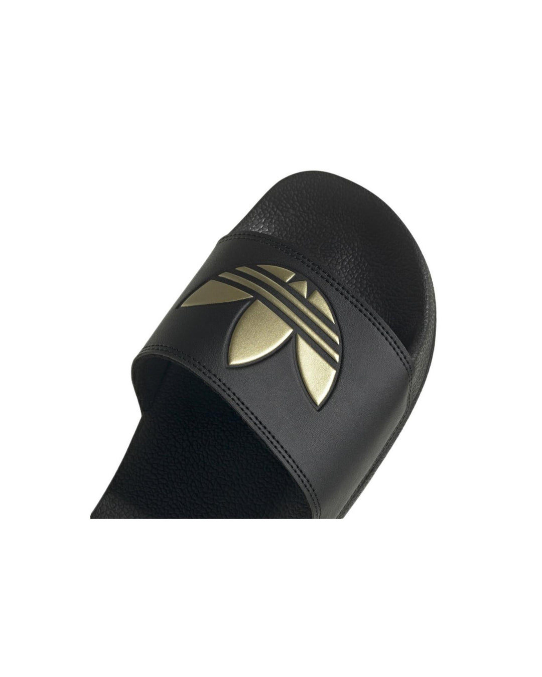 Adidas Black Casual Slides with Gold Accents in Core Black - 6 US