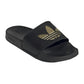 Adidas Black Casual Slides with Gold Accents in Core Black - 8 US