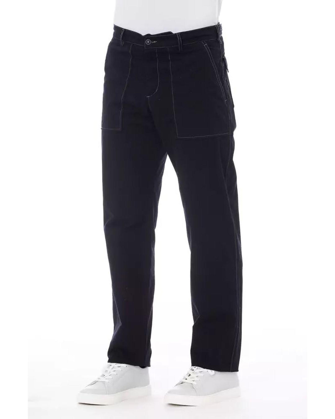 Alpha Studio Men's Blue Cotton Jeans & Pant - W52 US