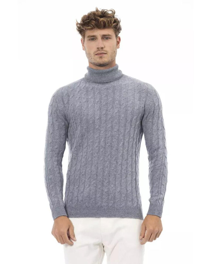 Alpha Studio Men's Light Blue Viscose Sweater - 48 IT