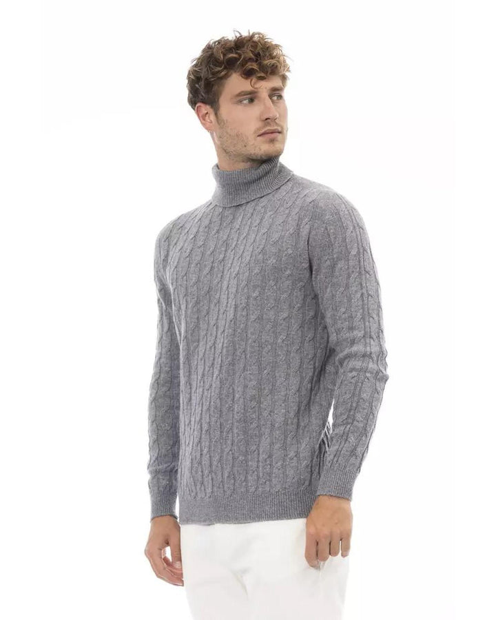 Alpha Studio Men's Gray Viscose Sweater - 50 IT