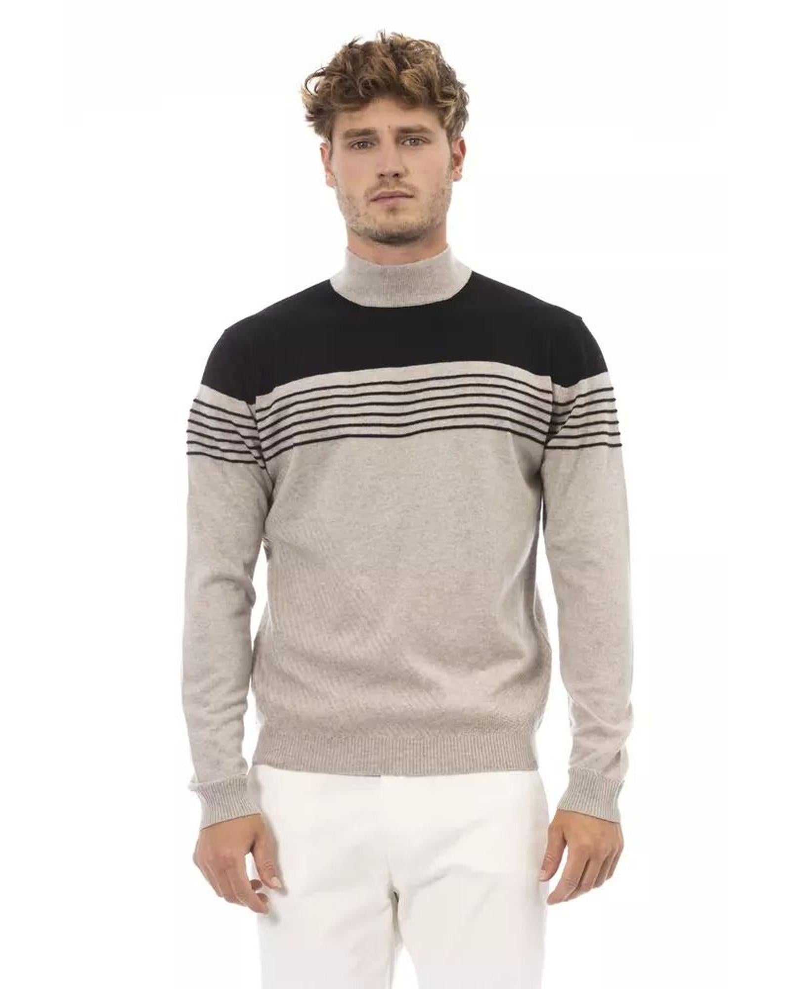 Alpha Studio Men's Beige Viscose Sweater - 48 IT